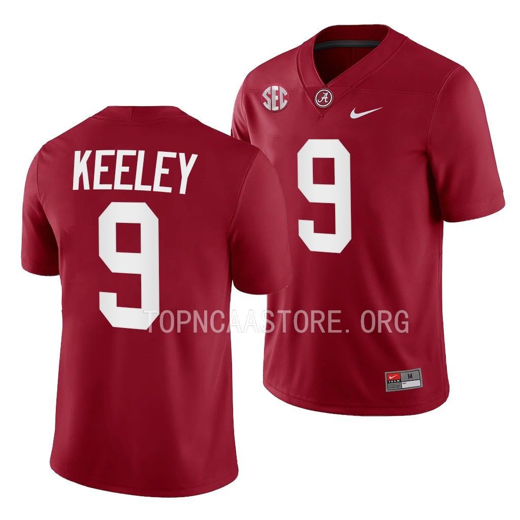 Men's Alabama Crimson Tide Keon Keeley #9 2023 5-star Unifo Crimson NCAA College Football Jersey